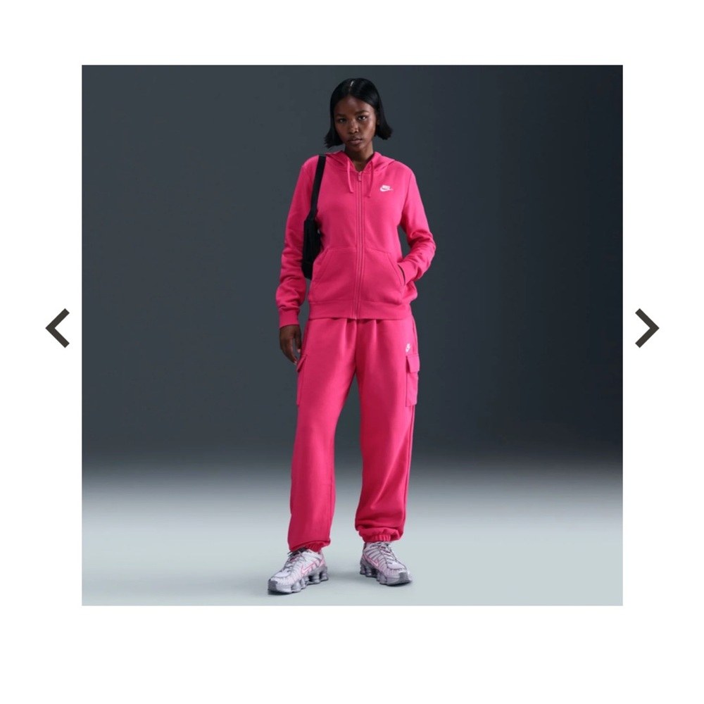 Nike Women's Sportswear Club Fleece Full-Zip Hoodie in Rush Pink